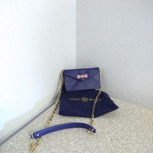 Tory Burch Blue Leather Crossbody Bag